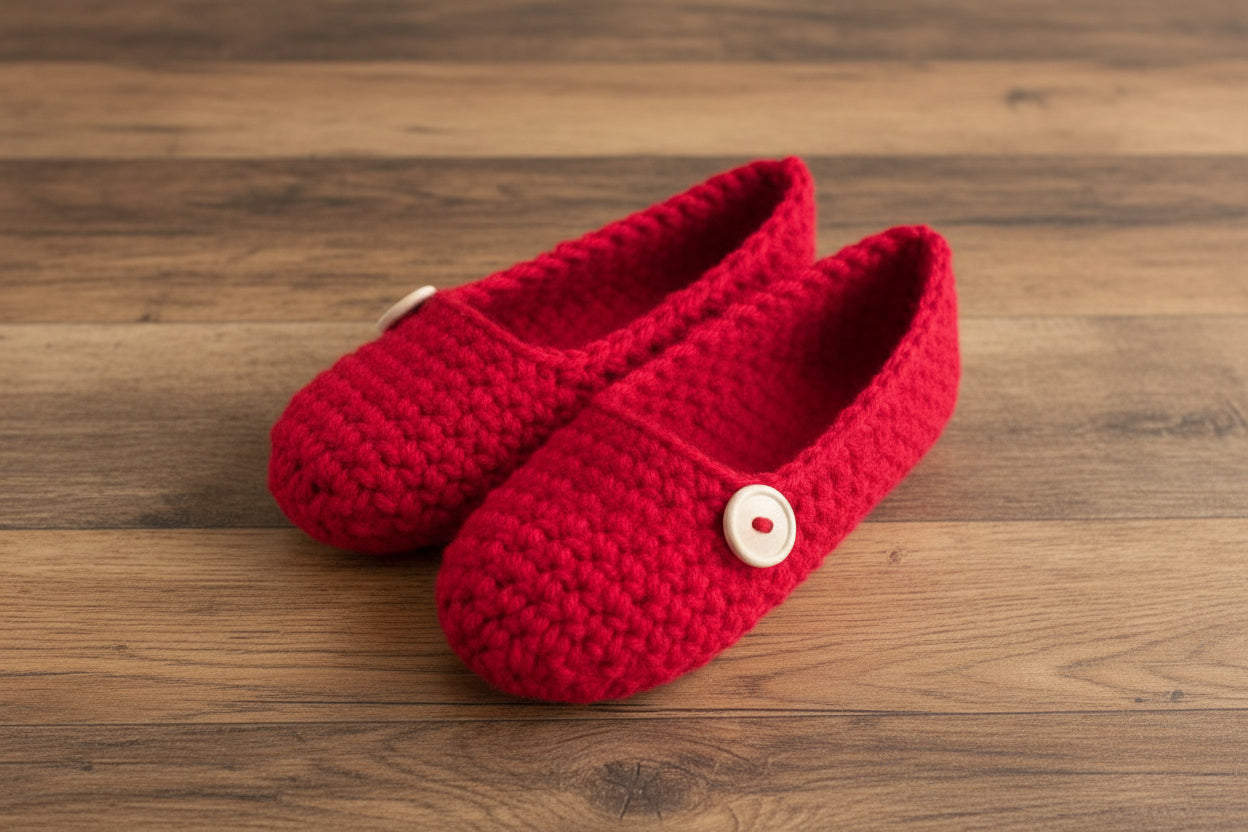 Red Crochet Slipper