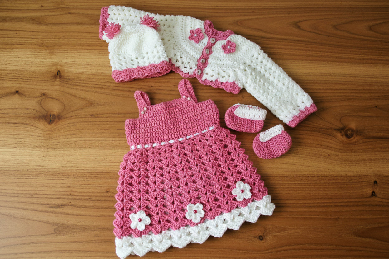 Sweet Peony Crochet Set