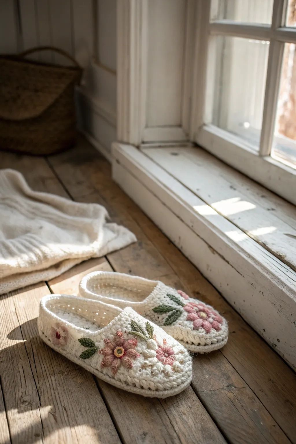Flowers Crochet Slipper